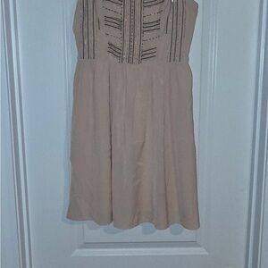 American Eagle Outfitters Strapless Beige Dress